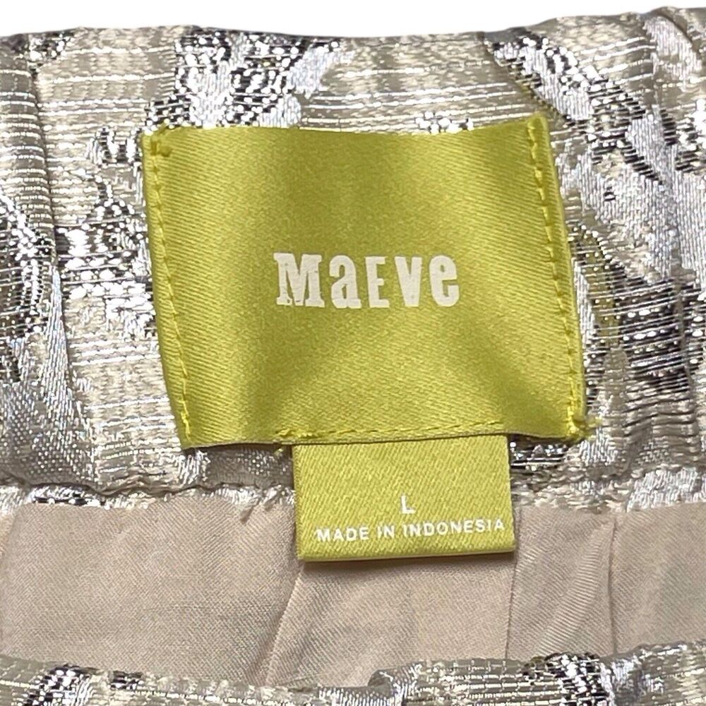 Anthropologie Maeve Rust Garden Brocade Mini Skirt Size Large Gold Silver EUC - Picture 5 of 16